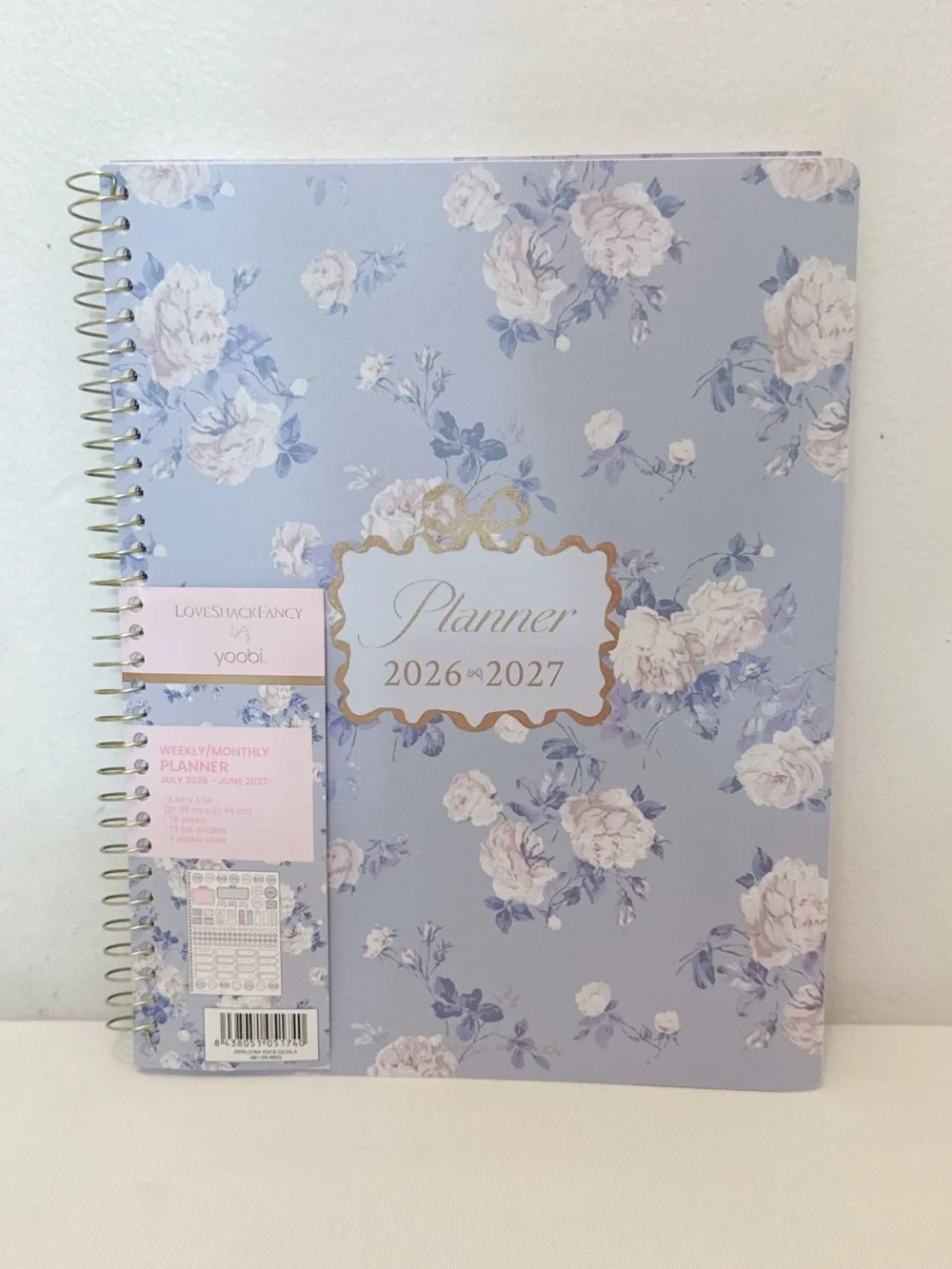 NWT LoveShackFancy x Target Yoobi Whisper Blue Planner 2026 2027